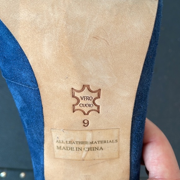 Dolce Vita Blue Suede Heels - Picture 4 of 5